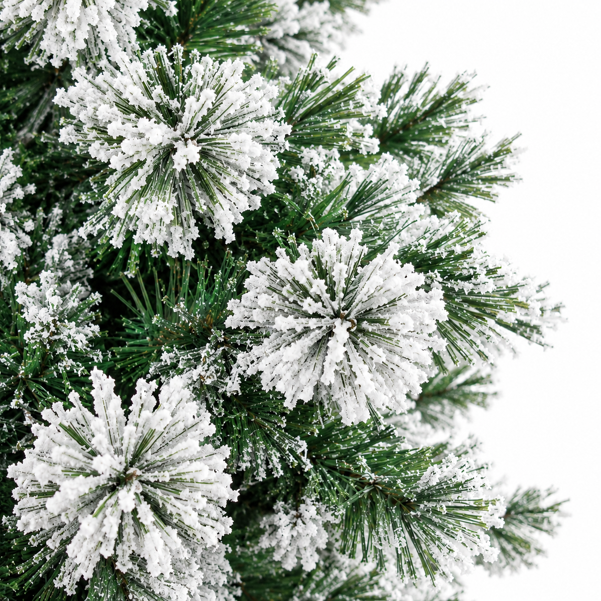 Sapin Flocon floqué 150 LED pompons blancs | L'Atelier Enchanté