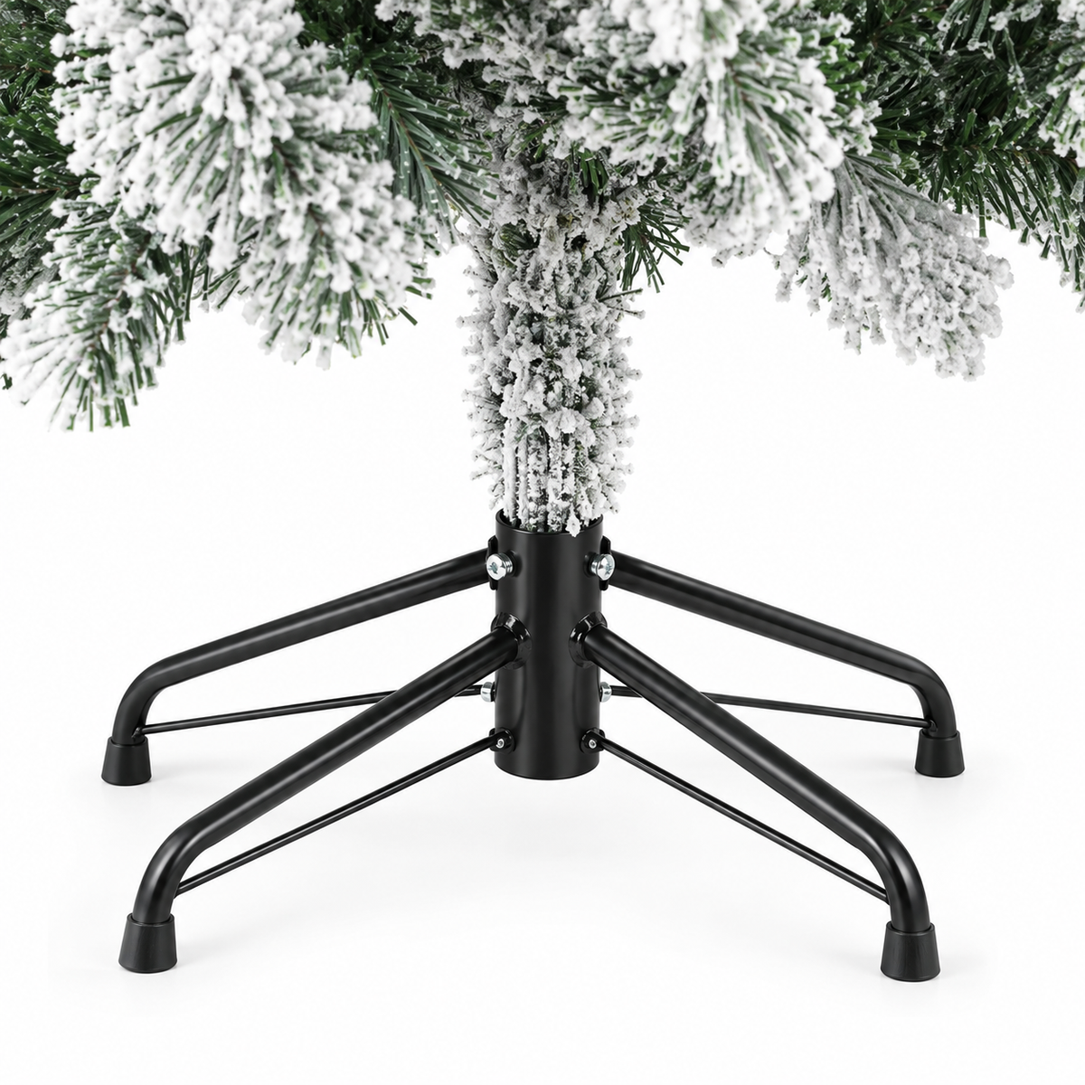 Sapin Flocon floqué 150 LED pompons blancs | L'Atelier Enchanté