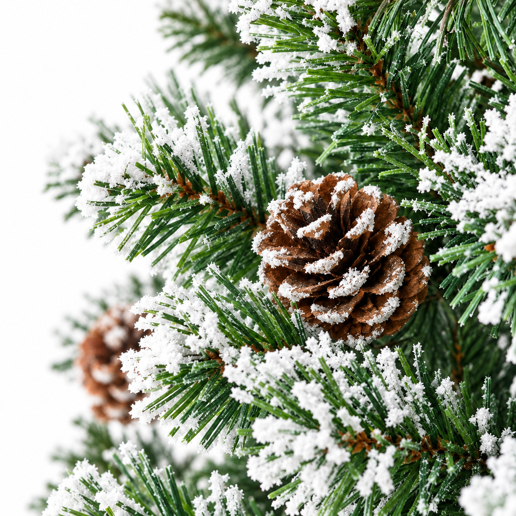 Sapin Boréal floqué pommes de pin silhouette effilée | L'Atelier Enchanté