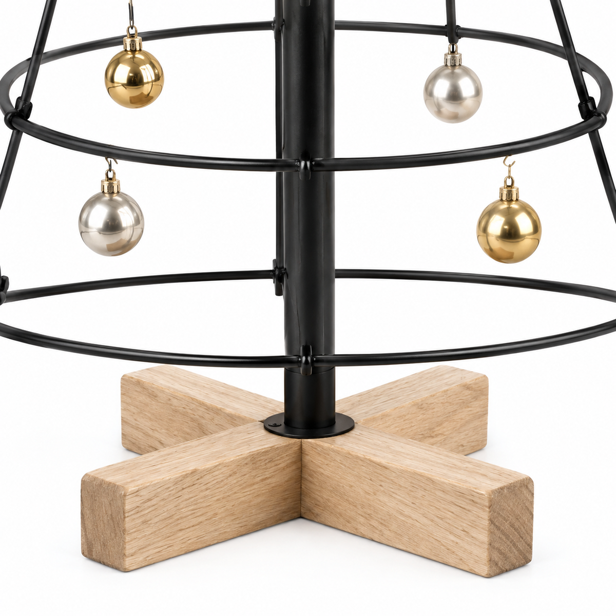 Sapin Acier et Bois structure anneaux socle bois | L'Atelier Enchanté