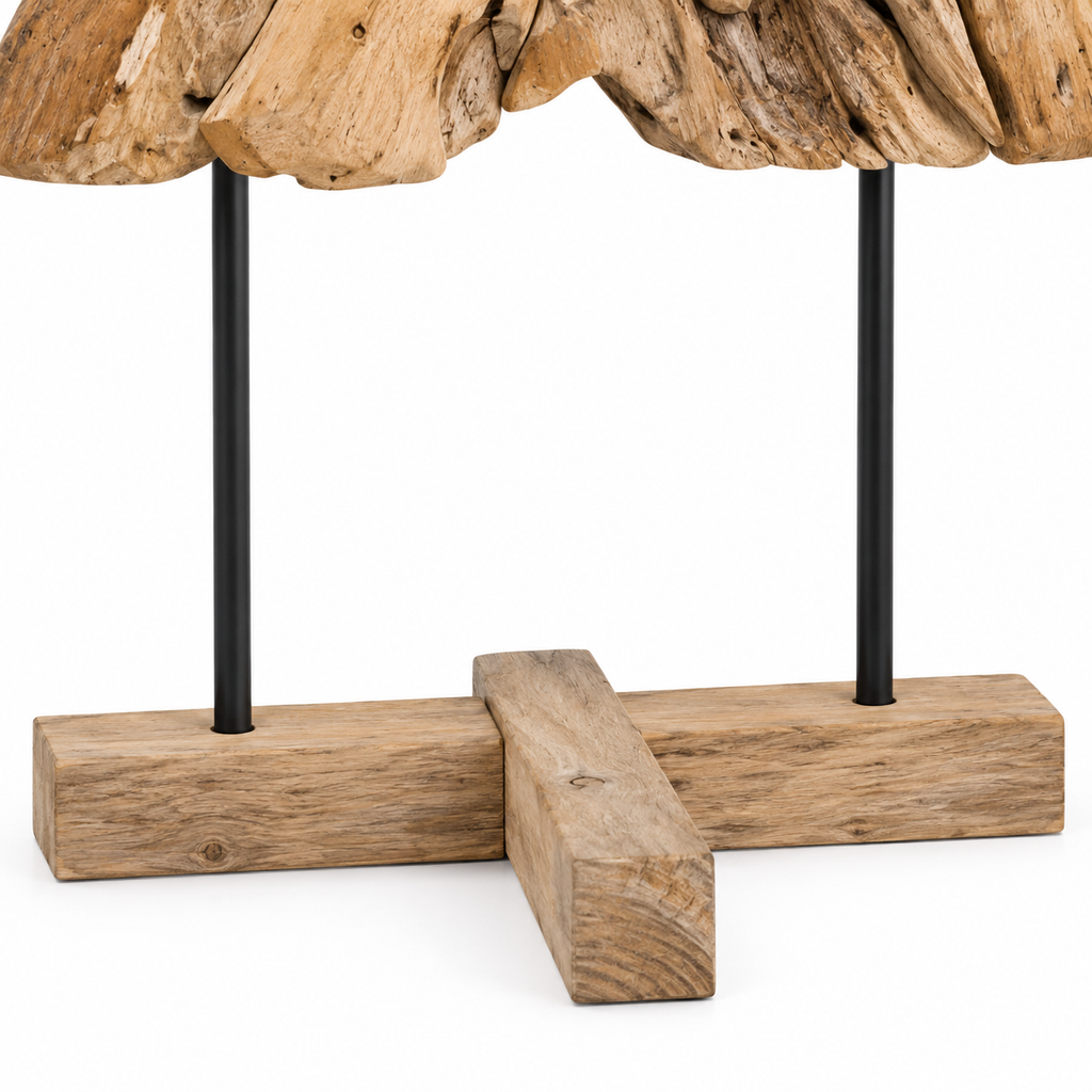 Sapin Bois de Teck sculpture brut sur pied | L'Atelier Enchanté