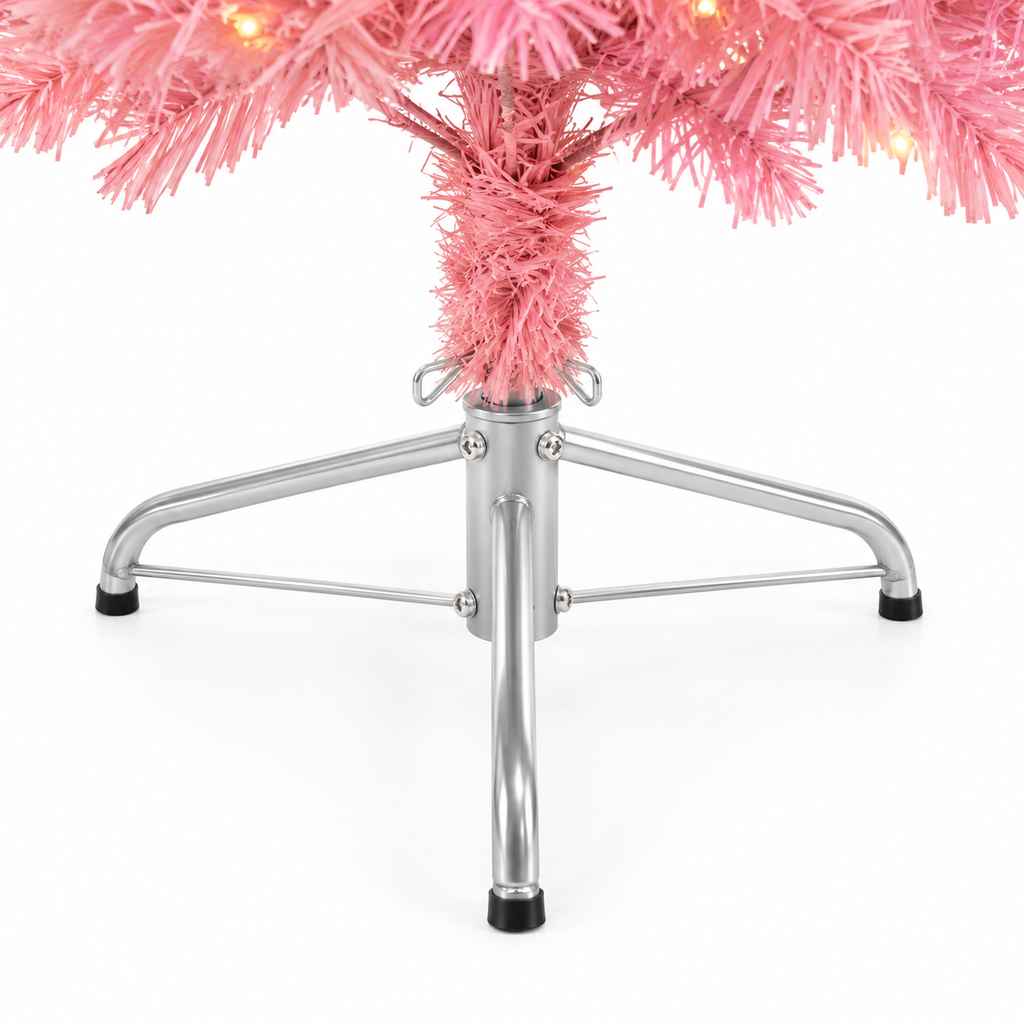 Sapin Candy rose boules argentées LED | L'Atelier Enchanté