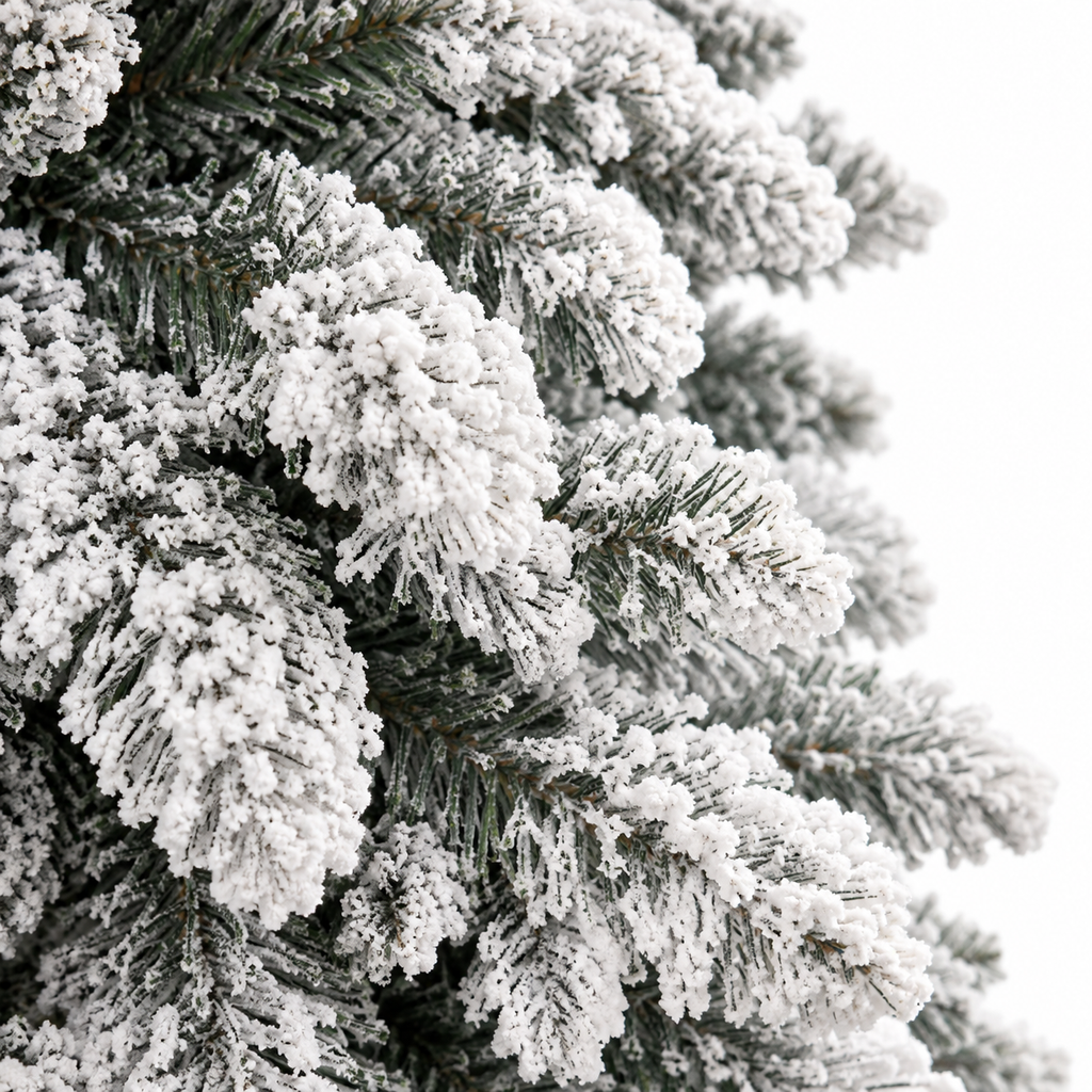 Sapin Crystal floqué dense silhouette élancée | L'Atelier Enchanté