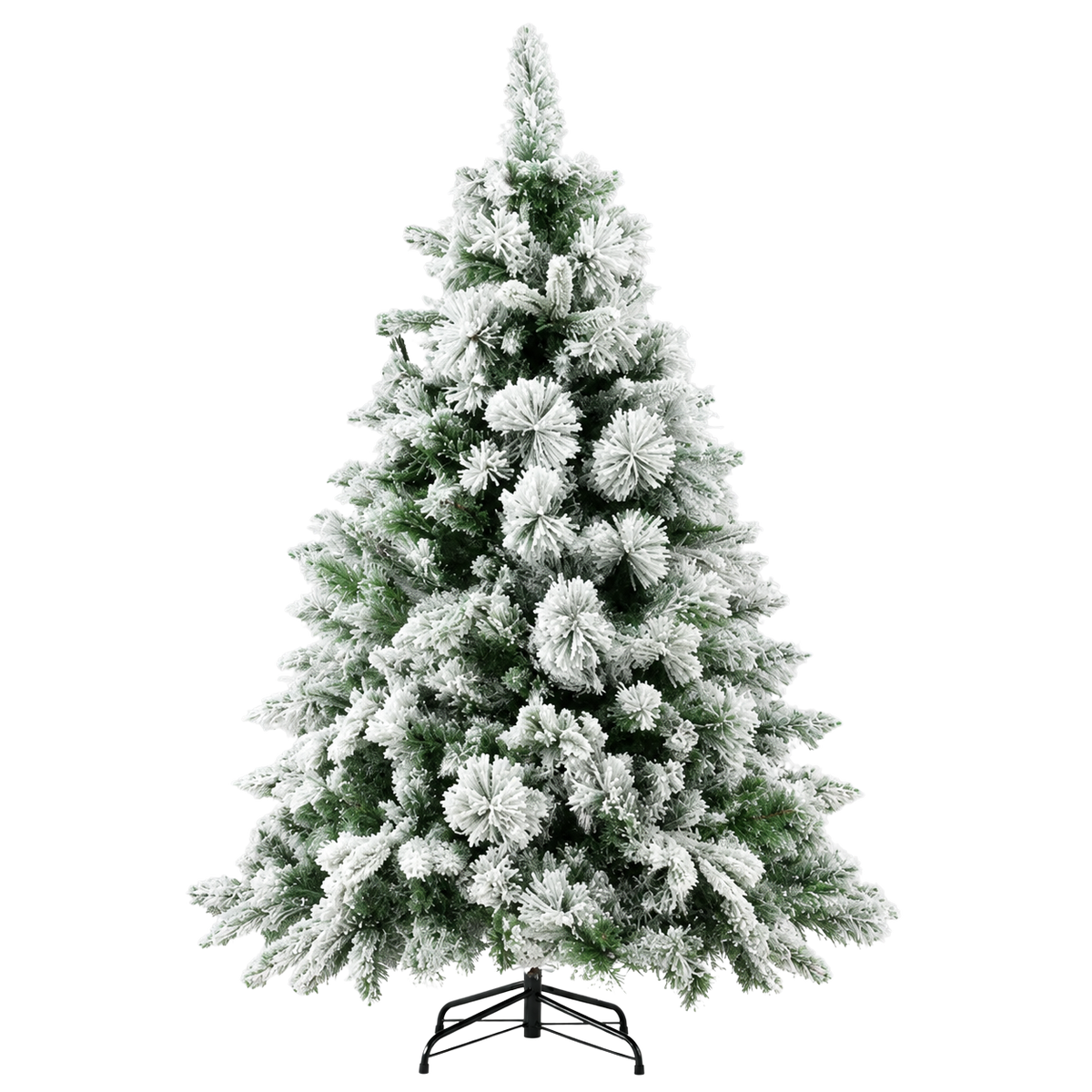 Sapin Flocon floqué 150 LED pompons blancs | L'Atelier Enchanté