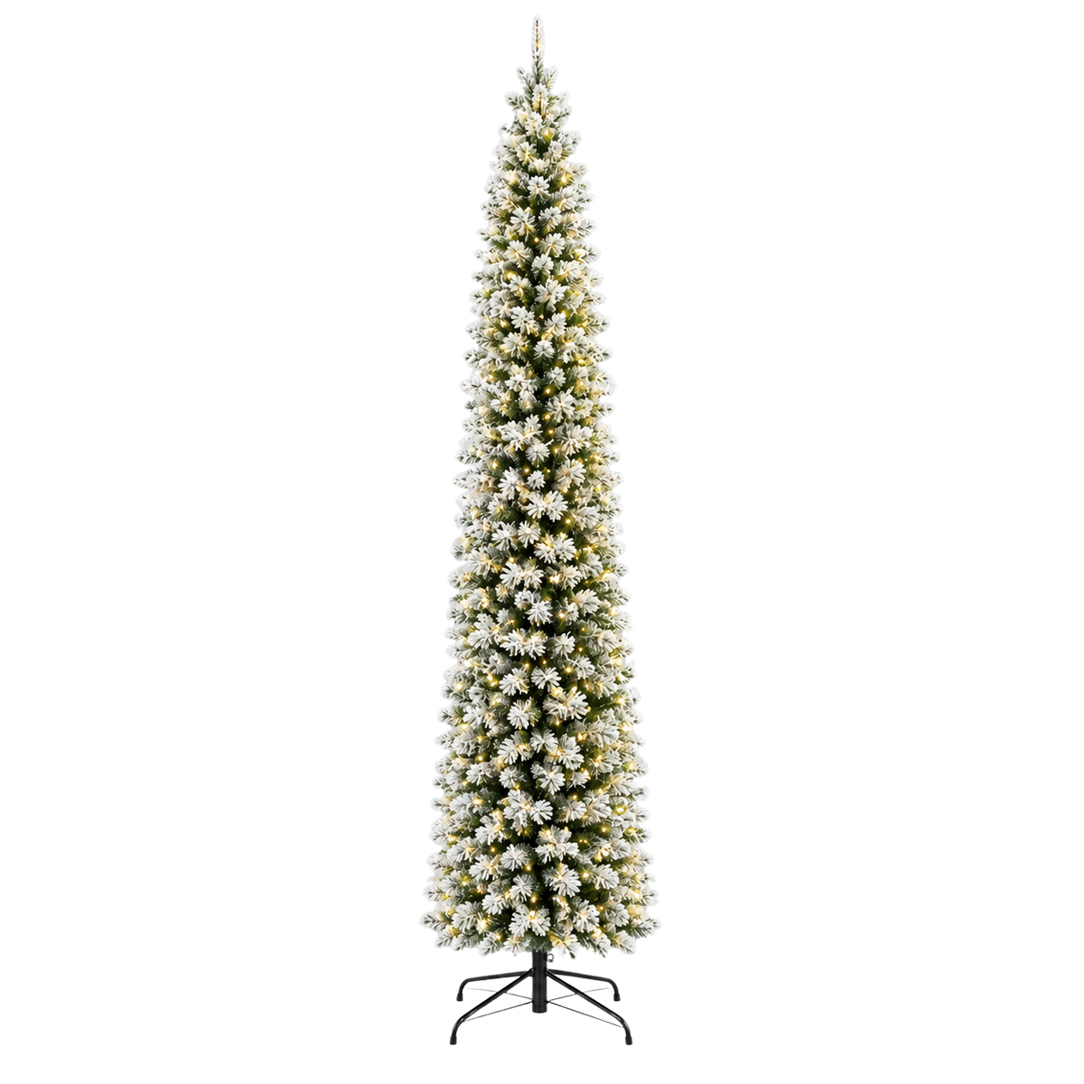 Sapin Lumière d'Hiver floqué fuseau LED intégrées | L'Atelier Enchanté