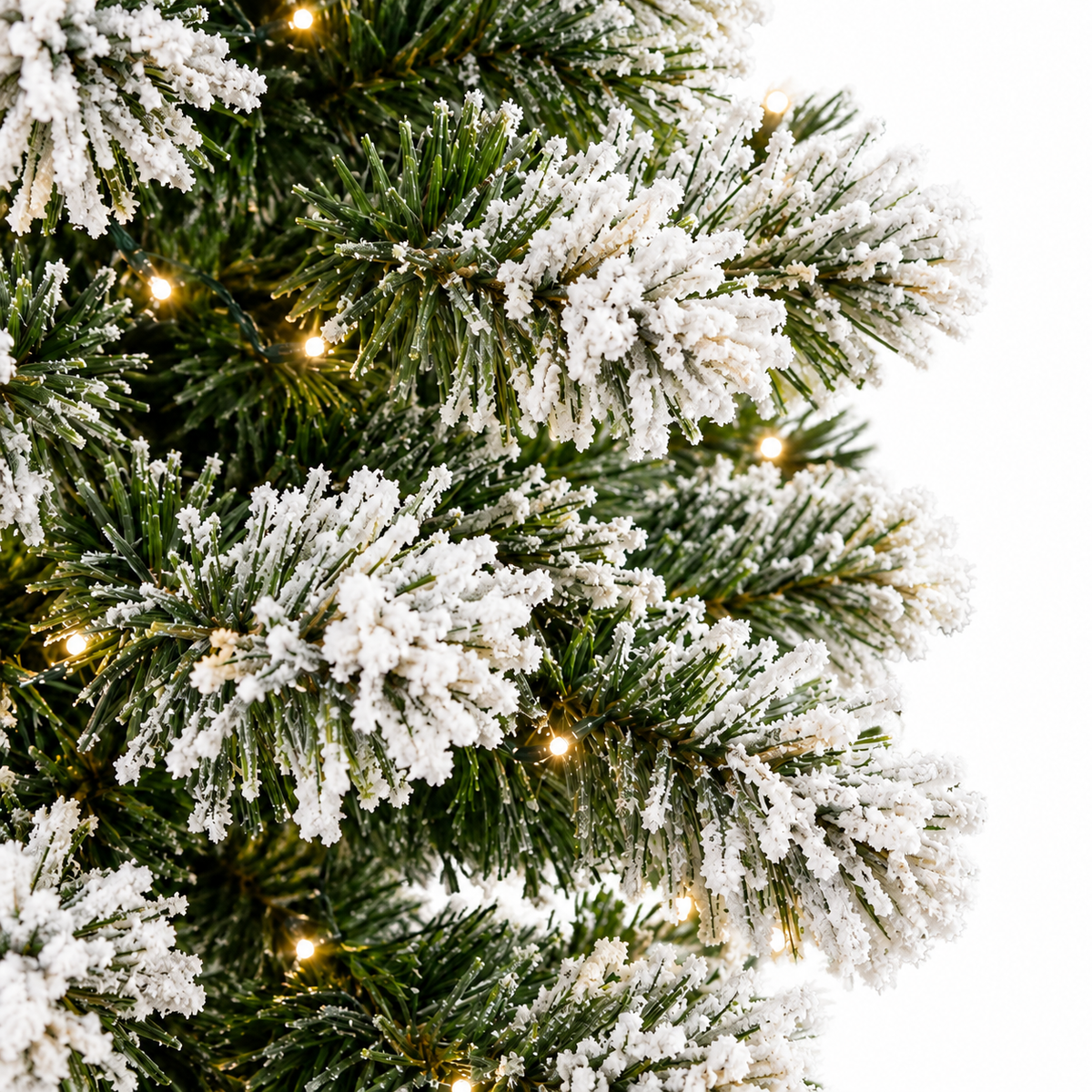 Sapin Lumière d'Hiver floqué fuseau LED intégrées | L'Atelier Enchanté